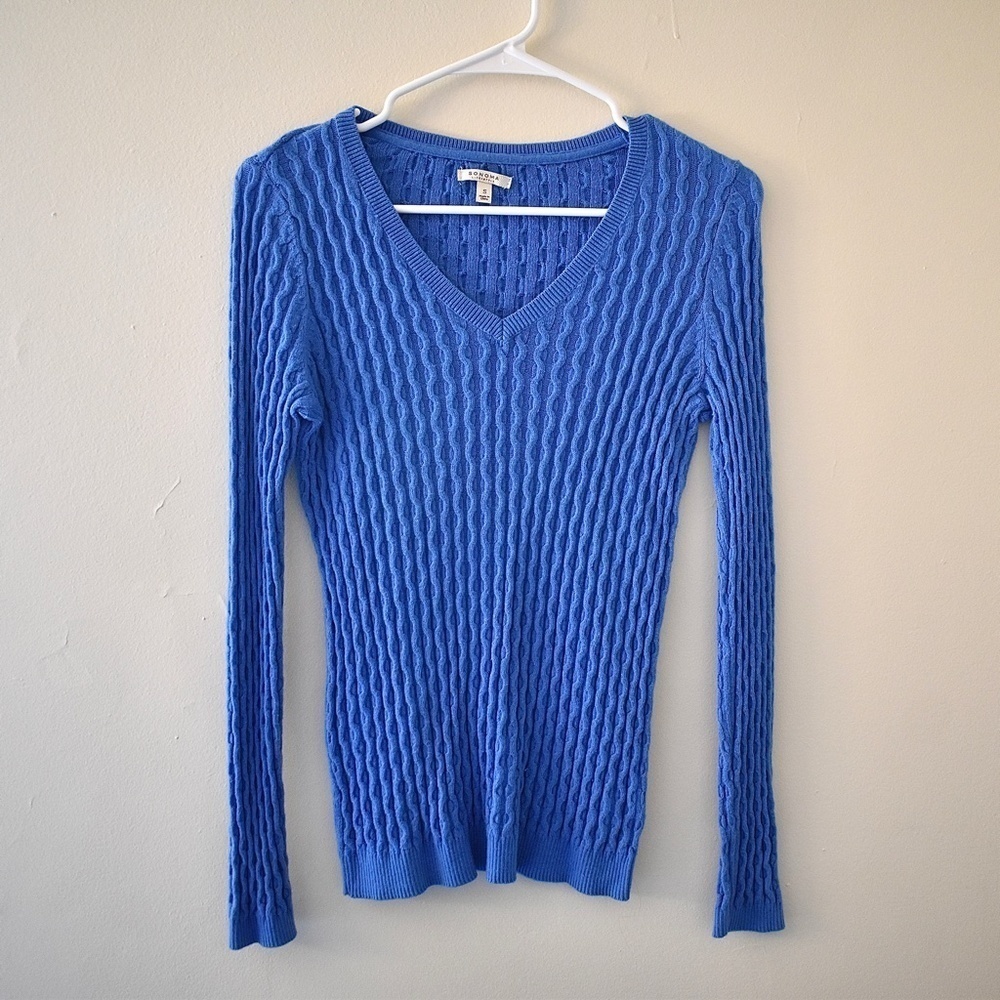 3/ $25 S- Sonoma Bright Blue Women's Sweater, Ribbed, Warm, Fall, Spring